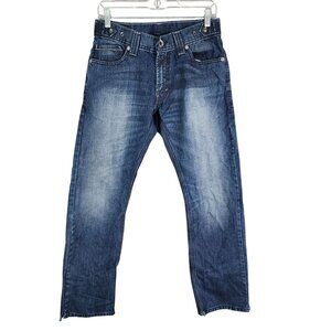 Mens Levi's 514 Blue Denim Jeans Straight Fit Dark Wash Size 30x32